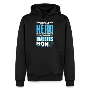 Cadeau de diabète de type 1 pour le diabète de type 1 - Sweat à capuche Premium bio Homme - noir - Devant - Nico (187cm)