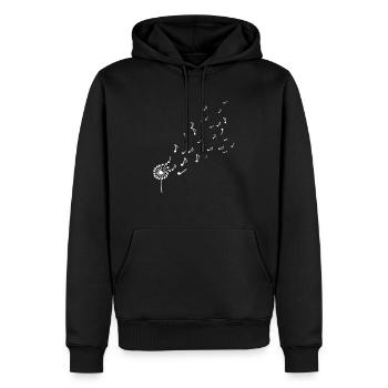 Notes de musique de pissenlit cadeau de pianiste joueur de piano - Sweat à capuche Premium bio Homme - noir - Devant - Nico (187cm)