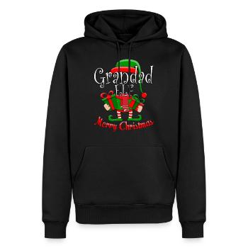 Grand-père Elf Famille Assorti cadeau de Pyjama de Noël - Sweat à capuche Premium bio Homme - noir - Devant - Nico (187cm)