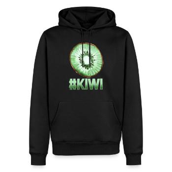 Kiwi tranche fruit Halloween fruit - Sweat à capuche Premium bio Homme - noir - Devant - Nico (187cm)