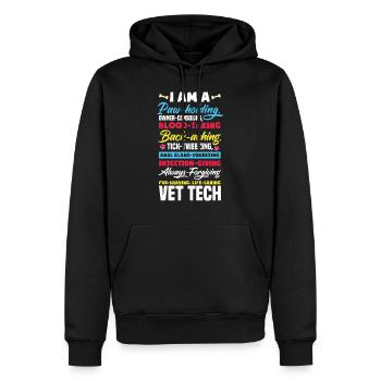 Cadeau d'infirmière vétérinaire drôle - Sweat à capuche Premium bio Homme - noir - Devant - Nico (187cm)