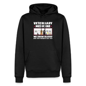 Cadeau d'infirmière vétérinaire drôle - Sweat à capuche Premium bio Homme - noir - Devant - Nico (187cm)