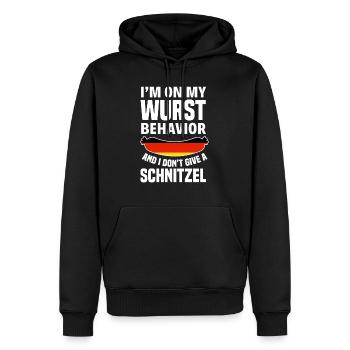 Je ne donne pas un Schnitzel drôle - Sweat à capuche Premium bio Homme - noir - Devant - Nico (187cm)