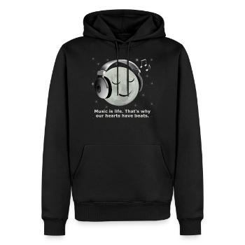 Music is life - Men’s Premium Organic Hoodie - black - Front - Nico (187cm)