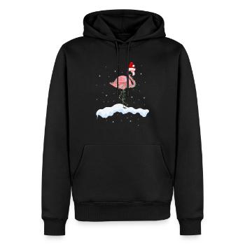 Christmas flamingo - Men’s Premium Organic Hoodie - black - Front - Nico (187cm)