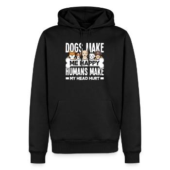 Propriétaire de chien, amoureux des chiens, amoureux des chiens - Sweat à capuche Premium bio Homme - noir - Devant - Nico (187cm)