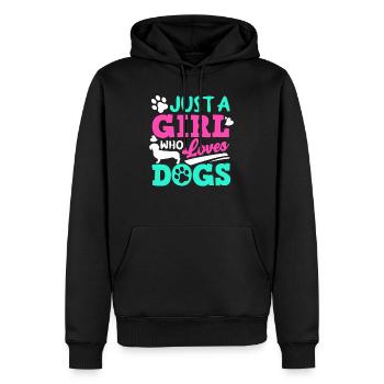 Propriétaire de chien, amoureux des chiens, amoureux des chiens - Sweat à capuche Premium bio Homme - noir - Devant - Nico (187cm)