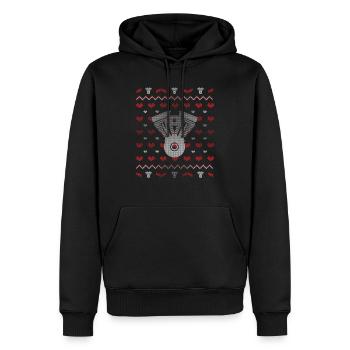 Chandail de Noël laid d'accordeur de moteur automatique - Sweat à capuche Premium bio Homme - noir - Devant - Nico (187cm)