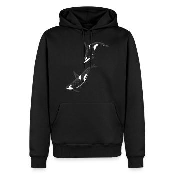 Killer Whales - Men’s Premium Organic Hoodie - black - Front - Nico (187cm)