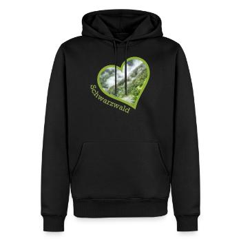 forêt Noire - Sweat à capuche Premium bio Homme - noir - Devant - Nico (187cm)