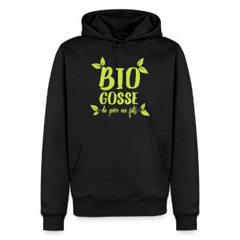Bio gosse humour beau gosse écologie nature - Sweat à capuche Premium bio Homme - noir - Devant - Nico (187cm)