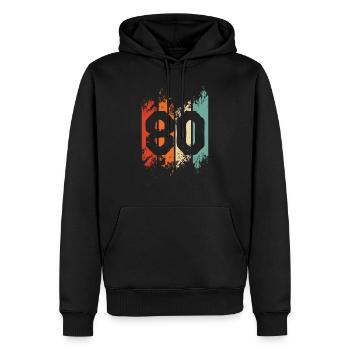 80. Geburtstag - Männer Premium Bio Hoodie - Schwarz - Vorne - Nico (187cm)