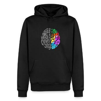 Art de la science du cerveau coloré - Sweat à capuche Premium bio Homme - noir - Devant - Nico (187cm)