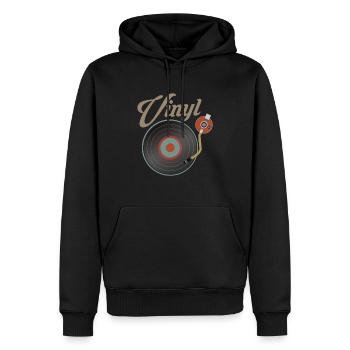 Vinyl Schallplatte Turntable Musik Schallplatte DJ - Männer Premium Bio Hoodie - Schwarz - Vorne - Nico (187cm)