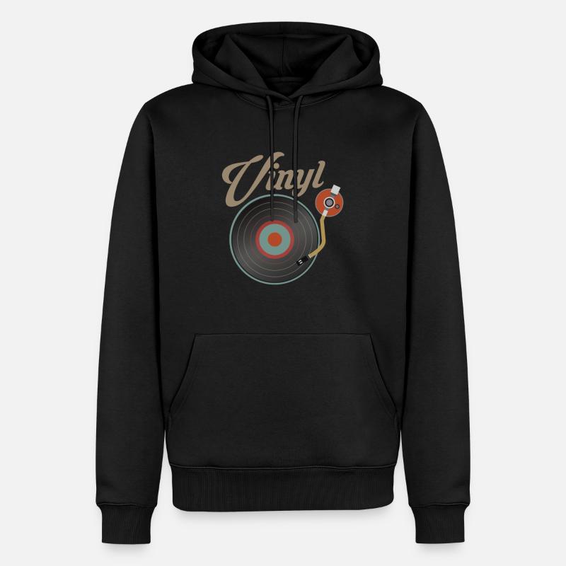 Disque vinyle platine disque vinyle DJ - Sweat à capuche Premium bio Homme - noir