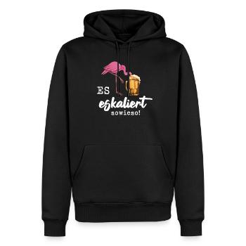 Es eskaliert eh wieder Flamingo Bier Party - Männer Premium Bio Hoodie - Schwarz - Vorne - Nico (187cm)