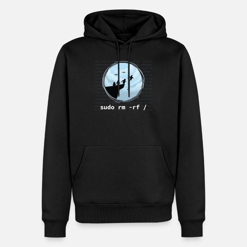 Programmeur Sudo RM RF Funny - Sweat à capuche Premium bio Homme - noir