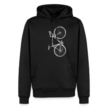 Fahrrad Fahrradfahren Radeln Biker Cycling Bicycle - Männer Premium Bio Hoodie - Schwarz - Vorne - Nico (187cm)