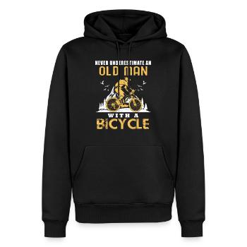 Fahrrad Fahrradfahren Radeln Biker Cycling Bicycle - Männer Premium Bio Hoodie - Schwarz - Vorne - Nico (187cm)