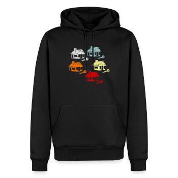 Immobilienmakler - Männer Premium Bio Hoodie - Schwarz - Vorne - Nico (187cm)