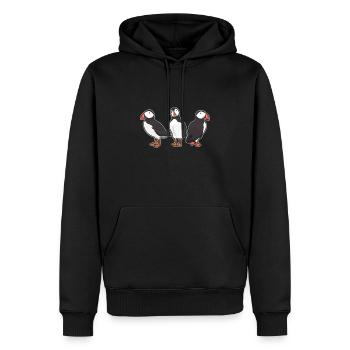 Observation d'oiseaux drôle de macareux - Sweat à capuche Premium bio Homme - noir - Devant - Nico (187cm)