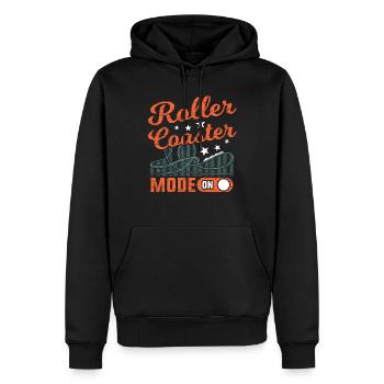 Achterbahn - Männer Premium Bio Hoodie - Schwarz - Vorne - Nico (187cm)