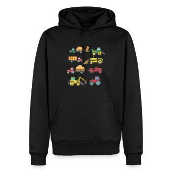 Enfant agricole de ferme tracteur cool - Sweat à capuche Premium bio Homme - noir - Devant - Nico (187cm)
