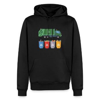 Müllwagen Kinder Müll Recycling - Männer Premium Bio Hoodie - Schwarz - Vorne - Nico (187cm)