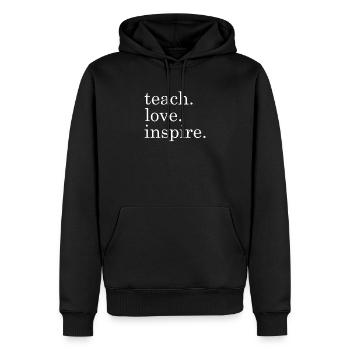 prof - Sweat à capuche Premium bio Homme - noir - Devant - Nico (187cm)