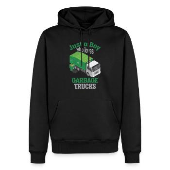 Camion à ordures aimant garçon tout-petit camion à ordures - Sweat à capuche Premium bio Homme - noir - Devant - Nico (187cm)