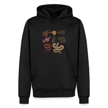 Serpents chasseur reptile cueilleur - Sweat à capuche Premium bio Homme - noir - Devant - Nico (187cm)