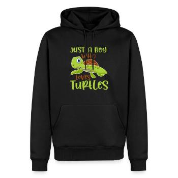 Tortues amateurs Jeunes Reptiles Fan Enfant - Sweat à capuche Premium bio Homme - noir - Devant - Nico (187cm)