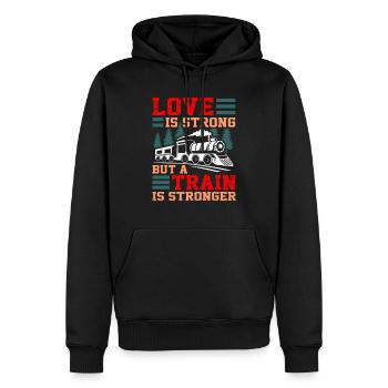 Train trains modèle de chemin de fer - Sweat à capuche Premium bio Homme - noir - Devant - Nico (187cm)