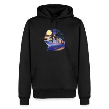 Kreuzfahrtschiff Retro Vintage Sunset Cruising Cruise - Männer Premium Bio Hoodie - Schwarz - Vorne - Nico (187cm)