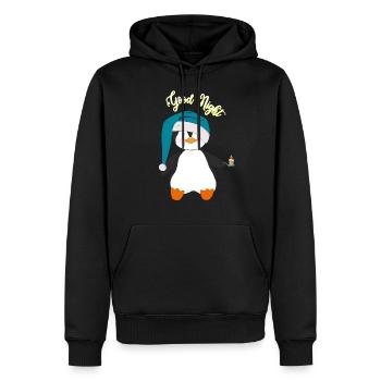 Pingouin bonne nuit - Sweat à capuche Premium bio Homme - noir - Devant - Nico (187cm)