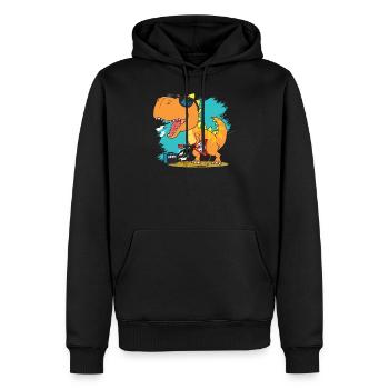 Dinosaurier - Männer Premium Bio Hoodie - Schwarz - Vorne - Nico (187cm)