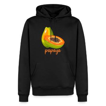 Fruits d'été végétaliens pour les amateurs de papaye - Sweat à capuche Premium bio Homme - noir - Devant - Nico (187cm)