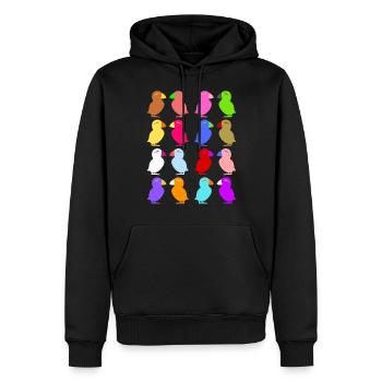 Puffin Perroquets graphiques mignons - Sweat à capuche Premium bio Homme - noir - Devant - Nico (187cm)