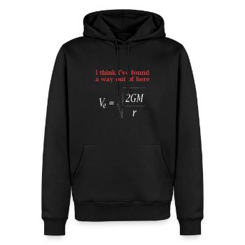Physicien disant vitesse d'échappement gravité - Sweat à capuche Premium bio Homme - noir - Devant - Nico (187cm)
