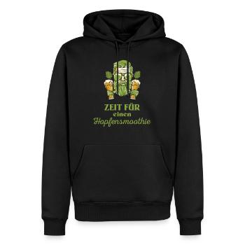 Zeit Für Einen Hopfensmoothie | Bayerisches - Männer Premium Bio Hoodie - Schwarz - Vorne - Nico (187cm)