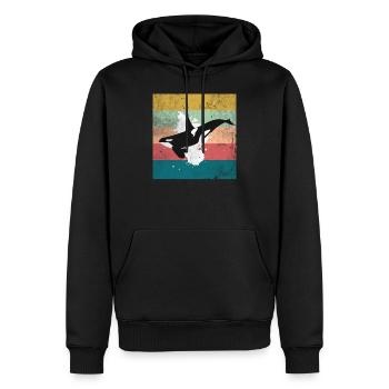 Timbre d'amour orque - Sweat à capuche Premium bio Homme - noir - Devant - Nico (187cm)