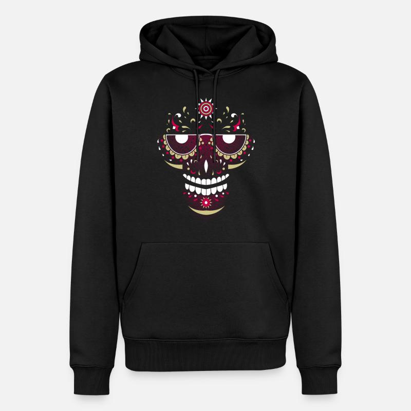 Lächelnder Schädel - Männer Premium Bio Hoodie - Schwarz