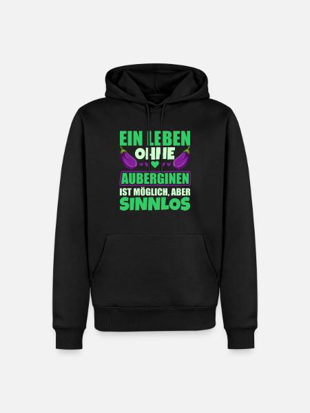 Aubergine - Männer Premium Bio Hoodie - Schwarz