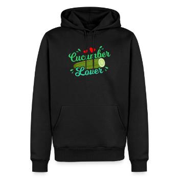 concombre - Sweat à capuche Premium bio Homme - noir - Devant - Nico (187cm)