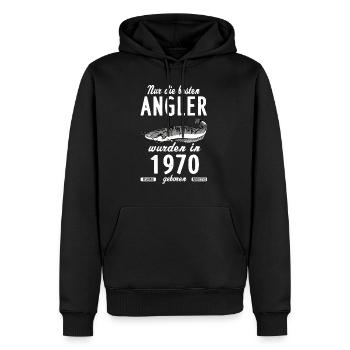 Angler Geschenk für Fischer 50. Geburtstag Angeln - Männer Premium Bio Hoodie - Schwarz - Vorne - Nico (187cm)