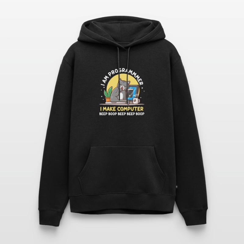 Cat Programmer Coder Developer Kitten Computer Men’s Premium Organic Hoodie