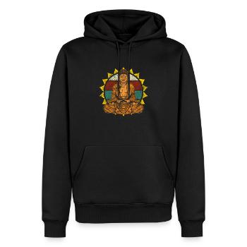 Yoga spirituel méditation bouddha vintage - Sweat à capuche Premium bio Homme - noir - Devant - Nico (187cm)