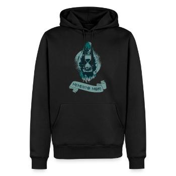 "Memento Mori", Skull, Death, Remember - Sweat à capuche Premium bio Homme - noir - Devant - Nico (187cm)