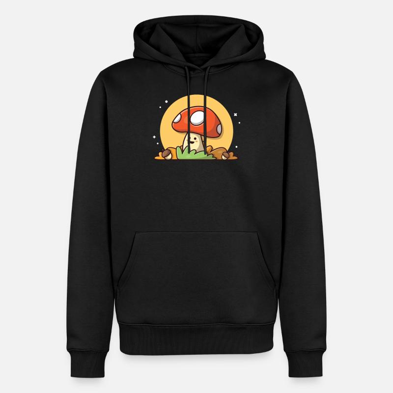 Champignons - Sweat à capuche Premium bio Homme - noir