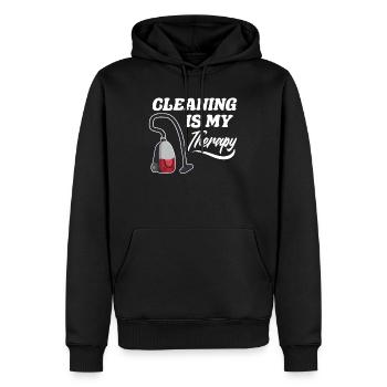 Drôle de femme de ménage nettoyeuse ménage ménage ménage - Sweat à capuche Premium bio Homme - noir - Devant - Nico (187cm)